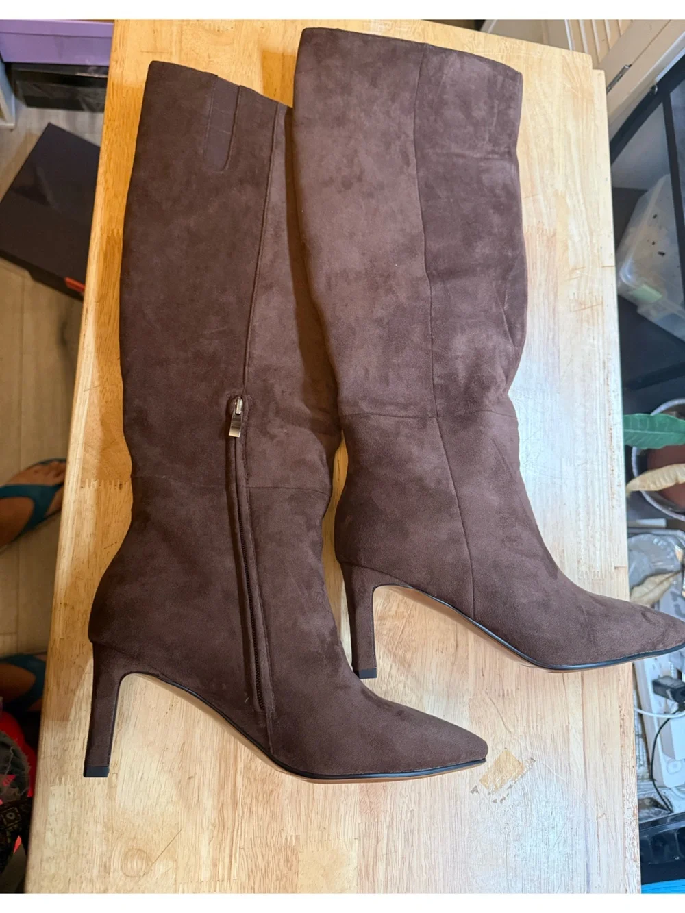 Women's Brown Suede Over-the-Knee Stiletto Boots